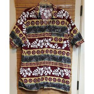 VTG Griz Hawaiian Shirt Mens XL Pineapple Floral
